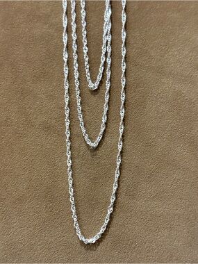 Sterling Silver Twist Rope Chain Necklace - Silver